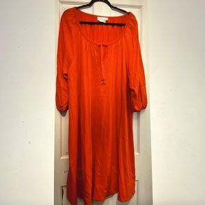 orange anthropologie sun dress